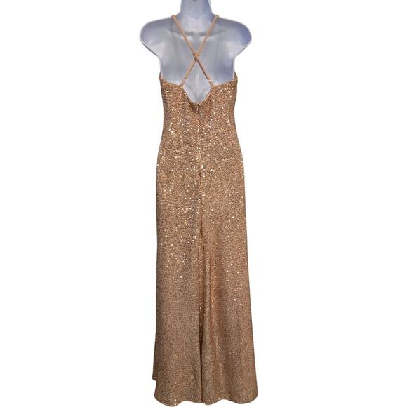 Morgan & Co Nina Sequin Gown sz 9 in Gold Prom Formal homecoming - Picture 8 of 12